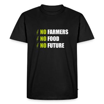Pas d’agriculteurs Pas de nourriture Pas de futurs agriculteurs Agriculteur de démonstration - T-shirt Premium bio Homme - noir - Devant - Nico (187cm)