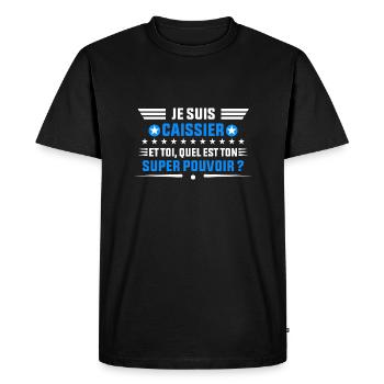 je suis Caissier idée cadeau Caissier - T-shirt Premium bio Homme - noir - Devant - Nico (187cm)