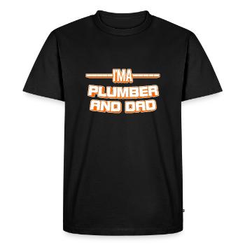 Je suis plombier et papa - T-shirt Premium bio Homme - noir - Devant - Nico (187cm)