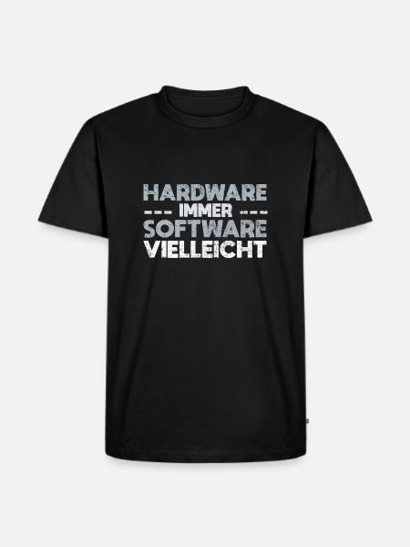 Hardware Immer Software Vielleicht - Männer Premium Bio T-Shirt - Schwarz