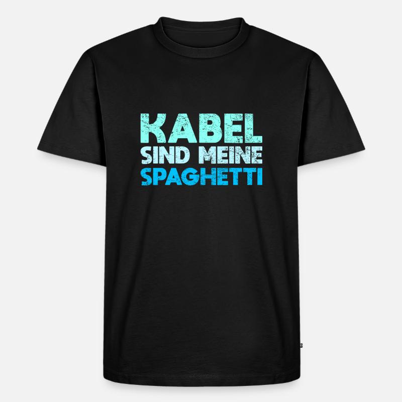 Kabel Sind Meine Spaghetti - Männer Premium Bio T-Shirt - Schwarz