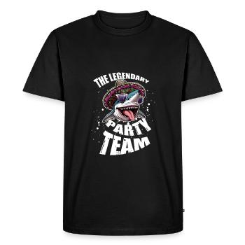 Party Team Shark Legendary Funny Birthday - Men's Premium Organic T-Shirt - black - Front - Nico (187cm)