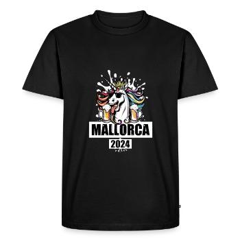Majorque 2024 Licorne Party Drôle - T-shirt Premium bio Homme - noir - Devant - Nico (187cm)