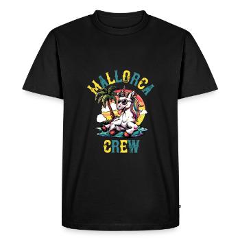Vacances de fête de la licorne de l’équipage de Majorque - T-shirt Premium bio Homme - noir - Devant - Nico (187cm)