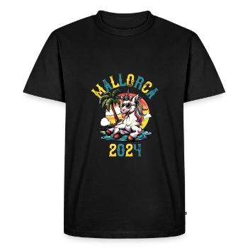 Majorque 2024 Licorne Party Vacances - T-shirt Premium bio Homme - noir - Devant - Nico (187cm)