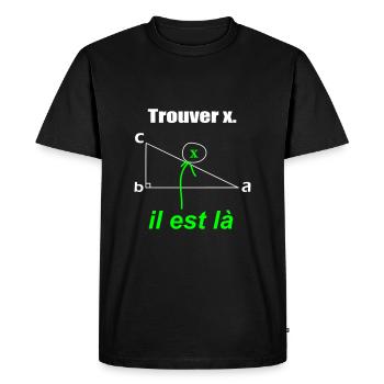 x est ici - T-shirt Premium bio Homme - noir - Devant - Nico (187cm)
