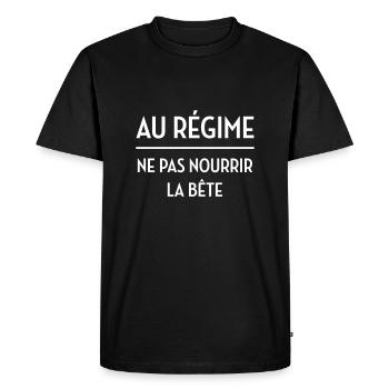 Régime - Diète - Gros - Grosse - Humour - Marrant - T-shirt Premium bio Homme - noir - Devant - Nico (187cm)