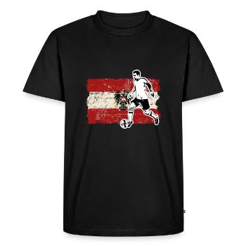Soccer - Fußball - Austria Flag - T-shirt Premium bio Homme - noir - Devant - Nico (187cm)
