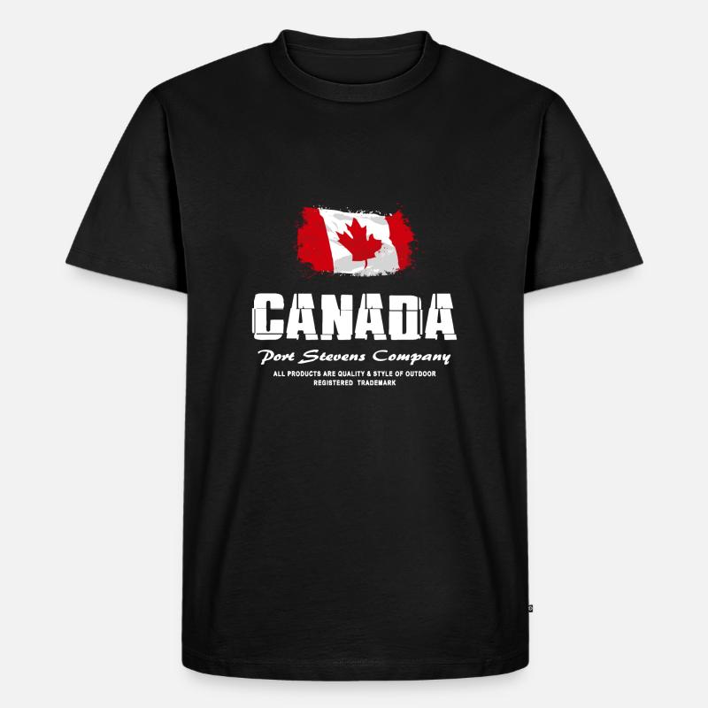 Maple Leaf - Canada Flag - Männer Premium Bio T-Shirt - Schwarz