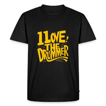 J’adore le batteur - j’adore la batterie - T-shirt Premium bio Homme - noir - Devant - Nico (187cm)