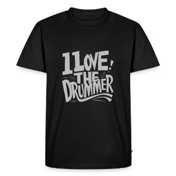 J’adore le batteur - j’adore la batterie - T-shirt Premium bio Homme - noir - Devant - Nico (187cm)