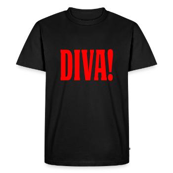Diva! – Chemise tendance pour des vibrations de reine - T-shirt Premium bio Homme - noir - Devant - Nico (187cm)