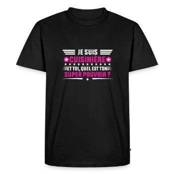 je suis cuisinière idée cadeau cuisinière - T-shirt Premium bio Homme - noir - Devant - Nico (187cm)