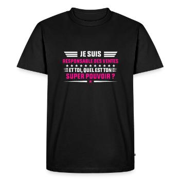 Je Suis Responsable des ventes idée cadeau femme - T-shirt Premium bio Homme - noir - Devant - Nico (187cm)