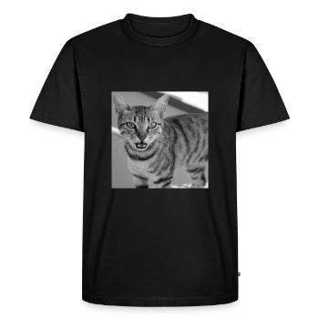 Cat portrait white-black - Men's Premium Organic T-Shirt - black - Front - Nico (187cm)