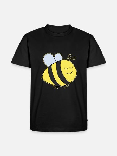 Dicke Hummel - Männer Premium Bio T-Shirt - Schwarz