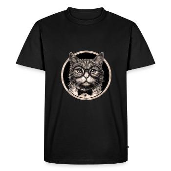 Chat steampunk - T-shirt Premium bio Homme - noir - Devant - Nico (187cm)