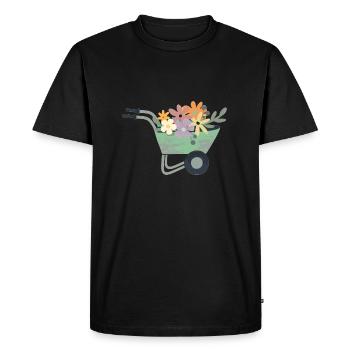 Flower Cart - Men's Premium Organic T-Shirt - black - Front - Nico (187cm)