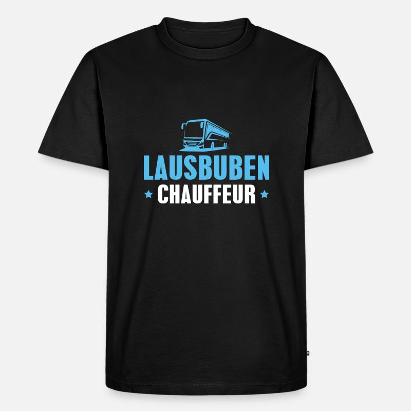 Lausbuben Chauffeur Busfahrer - Männer Premium Bio T-Shirt - Schwarz