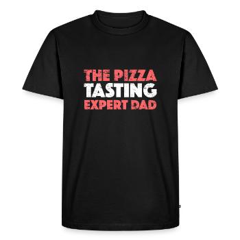 Le papa expert en dégustation de pizzas - T-shirt Premium bio Homme - noir - Devant - Nico (187cm)