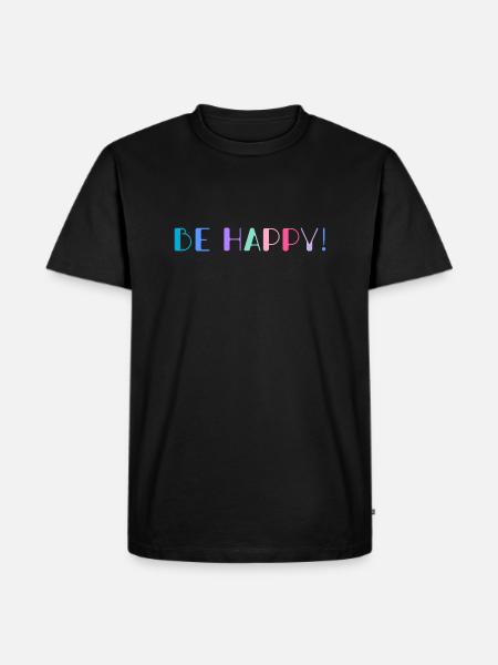Be Happy Rainbow - Men's Premium Organic T-Shirt - black