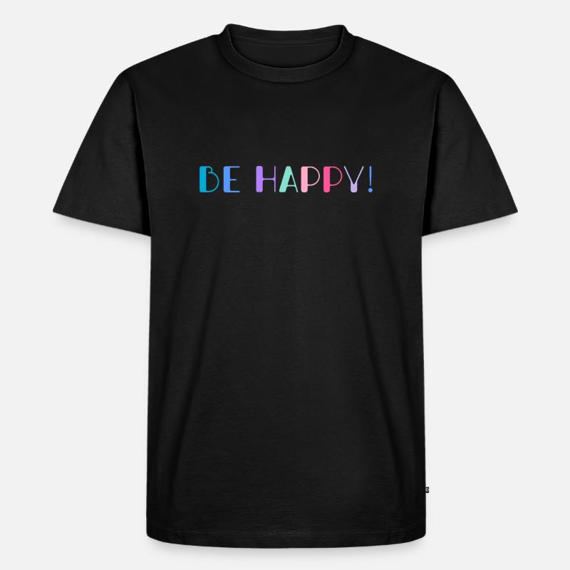 Sei glücklich Regenbogen - Männer Premium Bio T-Shirt - Schwarz