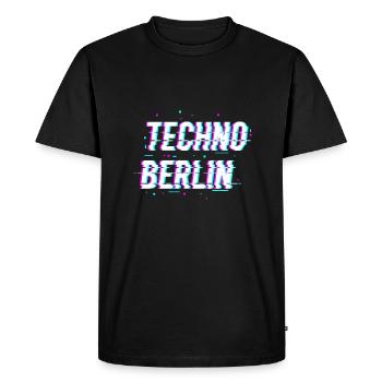 Techno Rave Berlin Party Gift - Men's Premium Organic T-Shirt - black - Front - Nico (187cm)