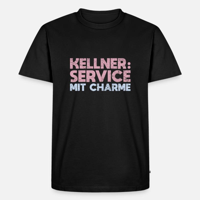 Kellner: Service Mit Charme - Männer Premium Bio T-Shirt - Schwarz