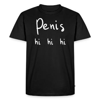 funny sayings penis - Men's Premium Organic T-Shirt - black - Front - Nico (187cm)