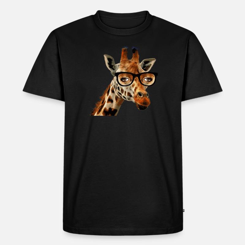 giraffe - Männer Premium Bio T-Shirt - Schwarz