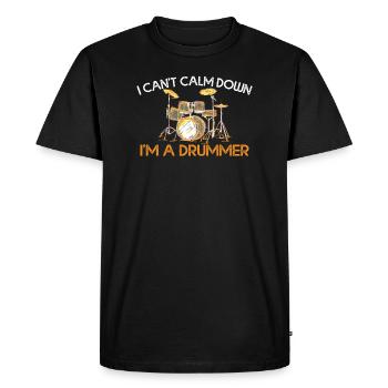 Drummer music drumming drummer gift - Men's Premium Organic T-Shirt - black - Front - Nico (187cm)