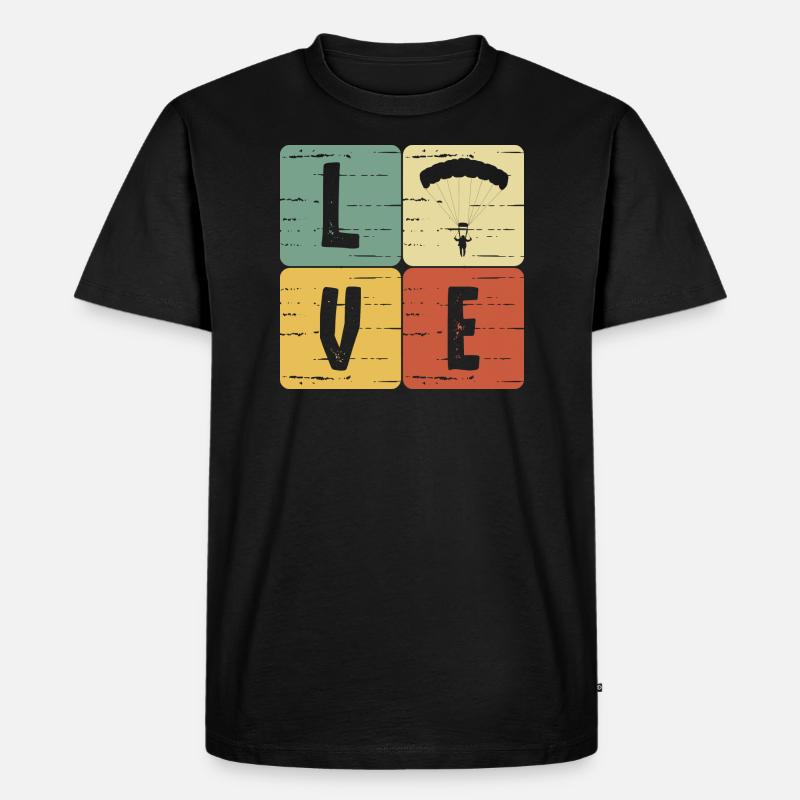Paragliding - Männer Premium Bio T-Shirt - Schwarz