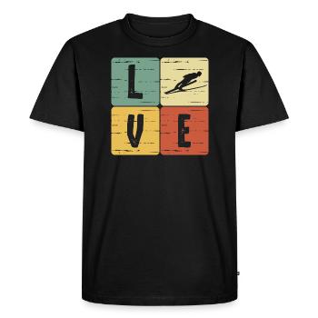 Saut à ski - T-shirt Premium bio Homme - noir - Devant - Nico (187cm)