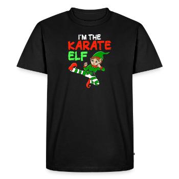 Je suis l’elfe de karaté correspondant à la famille Noël - T-shirt Premium bio Homme - noir - Devant - Nico (187cm)