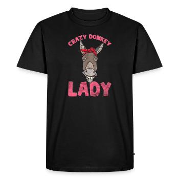 Dame âne folle Hilarante amoureuse des ânes Fra - T-shirt Premium bio Homme - noir - Devant - Nico (187cm)