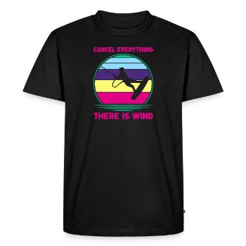 Kitesurf Kiteboard Rétro Vintage Kitesurfer K - T-shirt Premium bio Homme - noir - Devant - Nico (187cm)