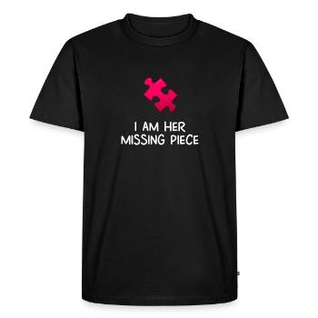 Puzzle et pièce coeur Pièce cadeau Saint-Valentin - T-shirt Premium bio Homme - noir - Devant - Nico (187cm)