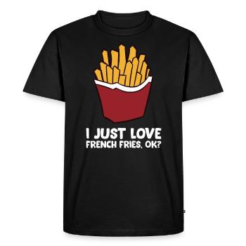 Frites - I just love french fries, ok? - T-shirt Premium bio Homme - noir - Devant - Nico (187cm)