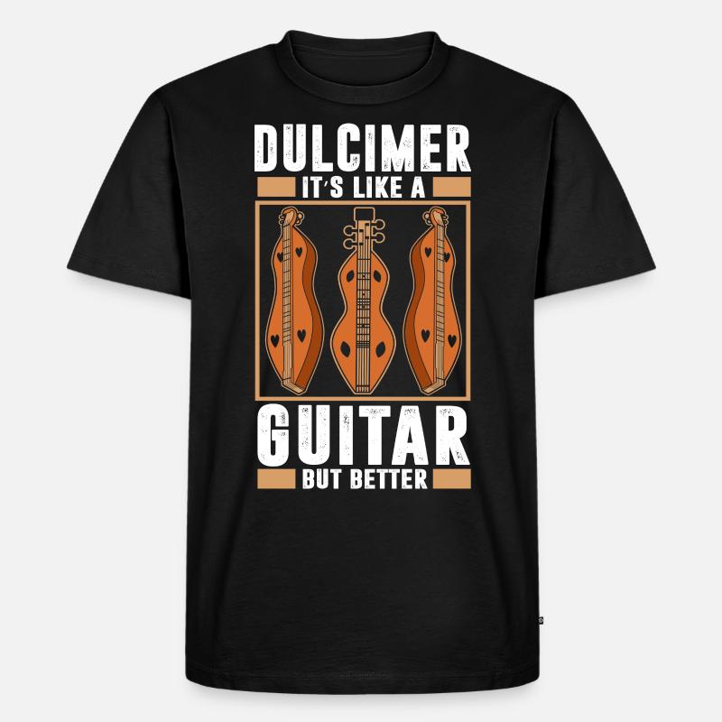 Dulcimer Instrument - Männer Premium Bio T-Shirt - Schwarz