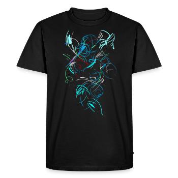 abstrakt geist - Männer Premium Bio T-Shirt - Schwarz - Vorne - Nico (187cm)