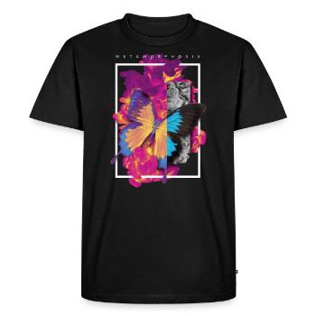 MÉTAMORPHOSE CONCEPTION ASTUCIEUSE DE PAPILLON - T-shirt Premium bio Homme - noir - Devant - Nico (187cm)
