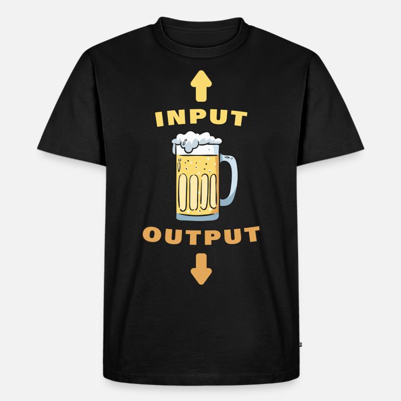 Bier - Input Output - Männer Premium Bio T-Shirt - Schwarz