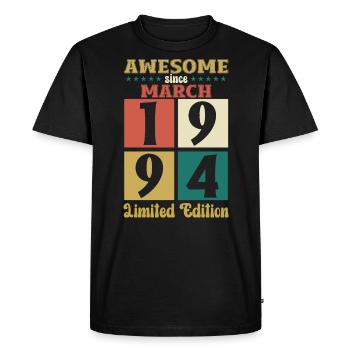 30e anniversaire cadeau mari génial mars 1994 - T-shirt Premium bio Homme - noir - Devant - Nico (187cm)