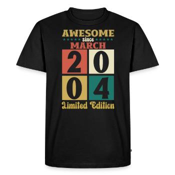 20e anniversaire cadeau mari génial mars 2004 - T-shirt Premium bio Homme - noir - Devant - Nico (187cm)