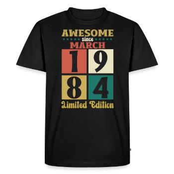 40e anniversaire cadeau mari génial mars 1984 - T-shirt Premium bio Homme - noir - Devant - Nico (187cm)