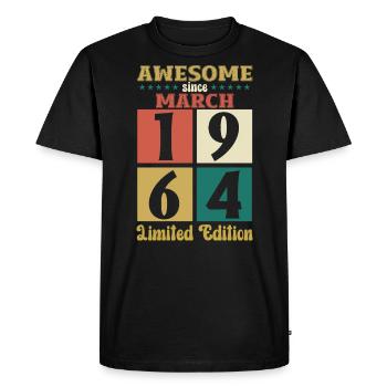 60e anniversaire cadeau mari génial mars 1964 - T-shirt Premium bio Homme - noir - Devant - Nico (187cm)