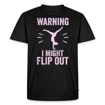 Warning I Might Flip Out - T-shirt Premium bio Homme - noir - Devant - Nico (187cm)