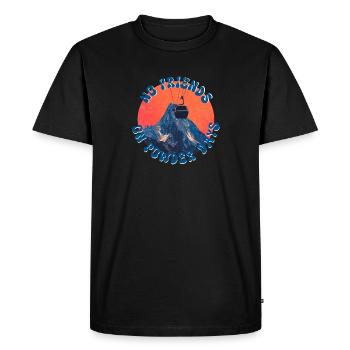Pas d’amis les jours de poudreuse - T-shirt Premium bio Homme - noir - Devant - Nico (187cm)