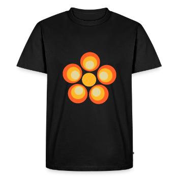 70s Flower Pattern - Men's Premium Organic T-Shirt - black - Front - Nico (187cm)