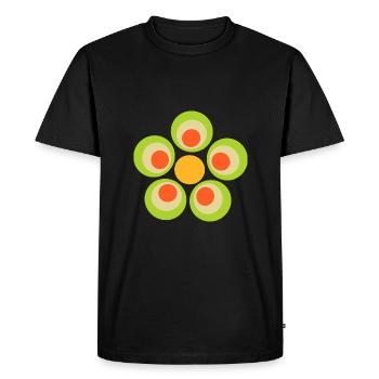 Jour de la Saint-Patrick vert à motif floral des années 70 - T-shirt Premium bio Homme - noir - Devant - Nico (187cm)